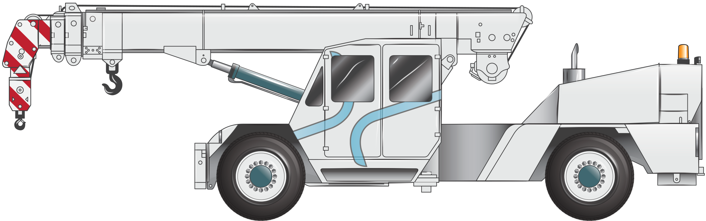 An example of an articulated steering crane
