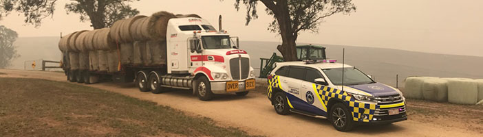 NHVR officers escorting hay deliveries along damaged roads