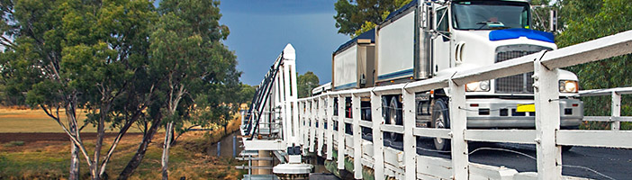 Truck on bridge