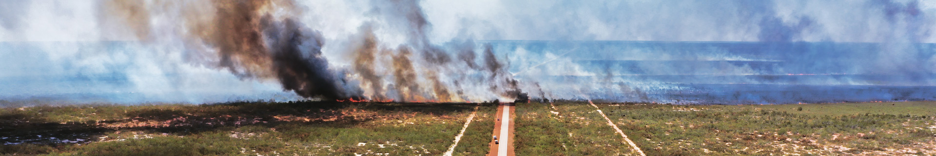 Image of fire blocking of access to a road