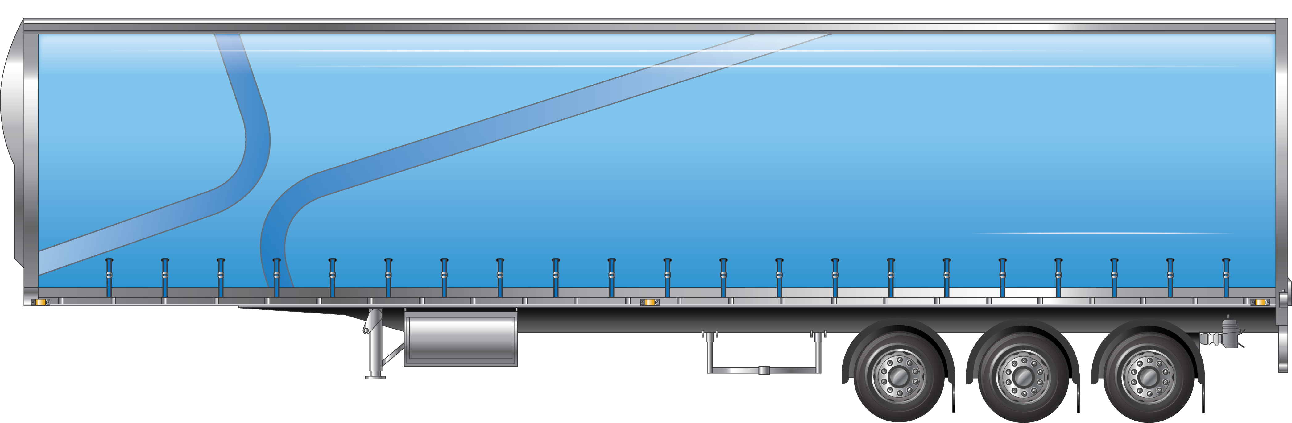 Example of a three axle semitrailer trailer