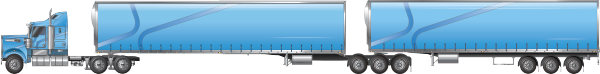 Picture of a 10 axle B-double, with 3 axle dolly and 3 axle semitrailer
