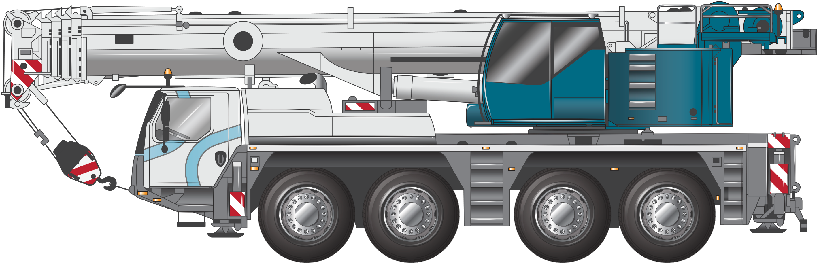 Example of a 4-axle all terrain crane