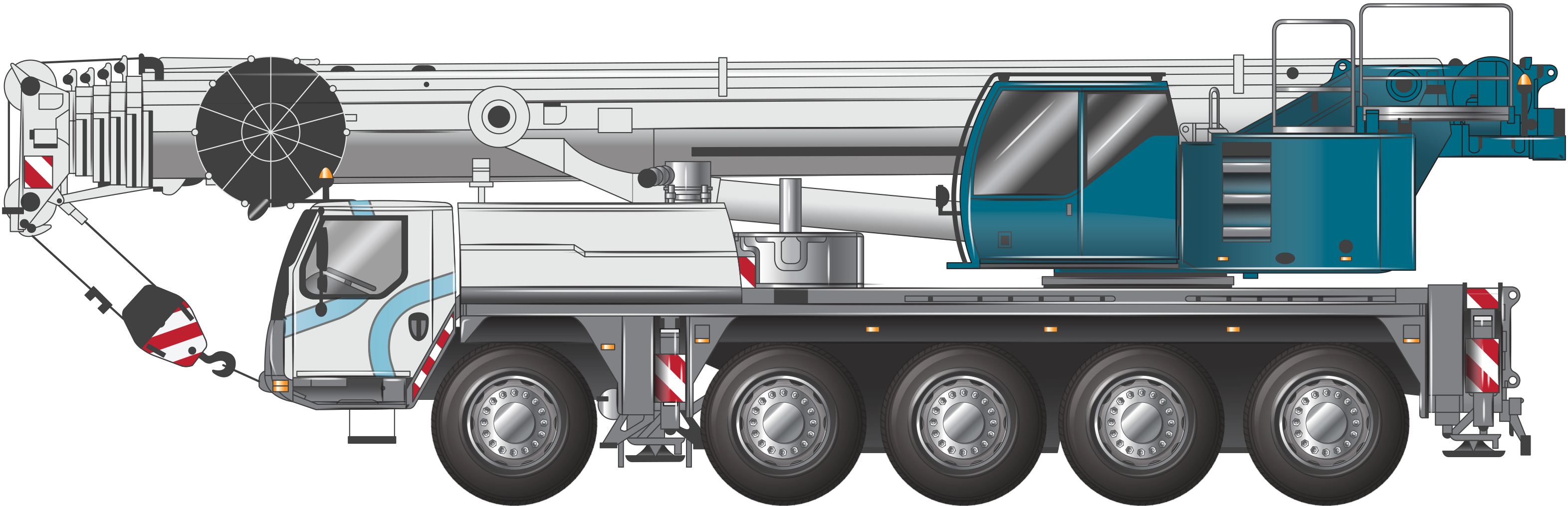 Example of a 5-axle all terrain crane