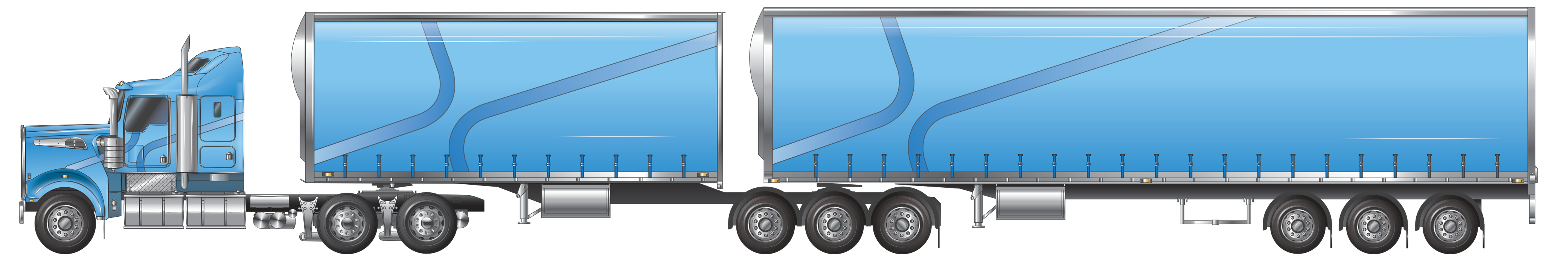 Image is displaying a 9 axle B-double.