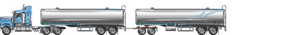 Picture is of a nine axle A-double tanker.