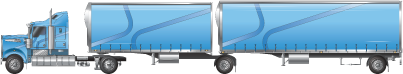 picture is of a 4 axle B-double, with single drive axle and single trailer axles
