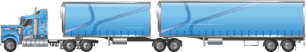 b-double with 7 axles with a length of 23m