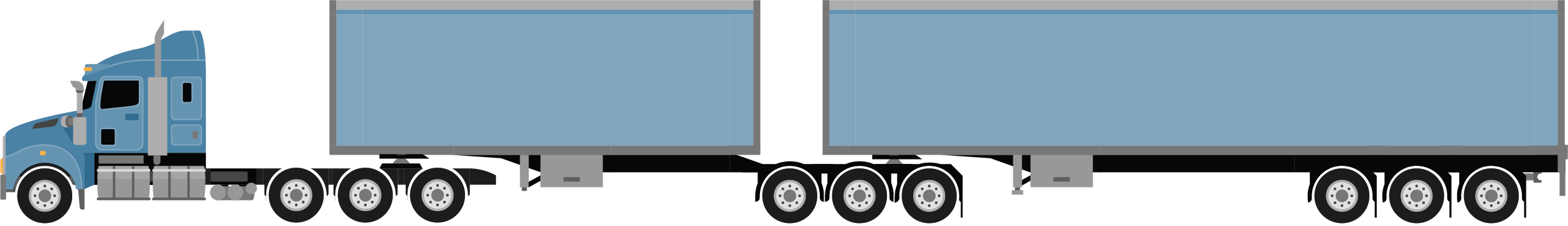 B-double single steer tri-drive (3-3) (26.0m)