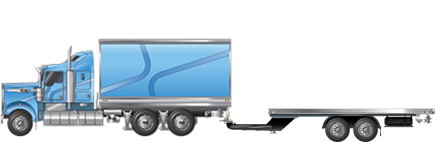 Example of a class 3 rigid truck towing a pig trailer