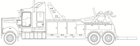 Example of an under-lift type tow truck