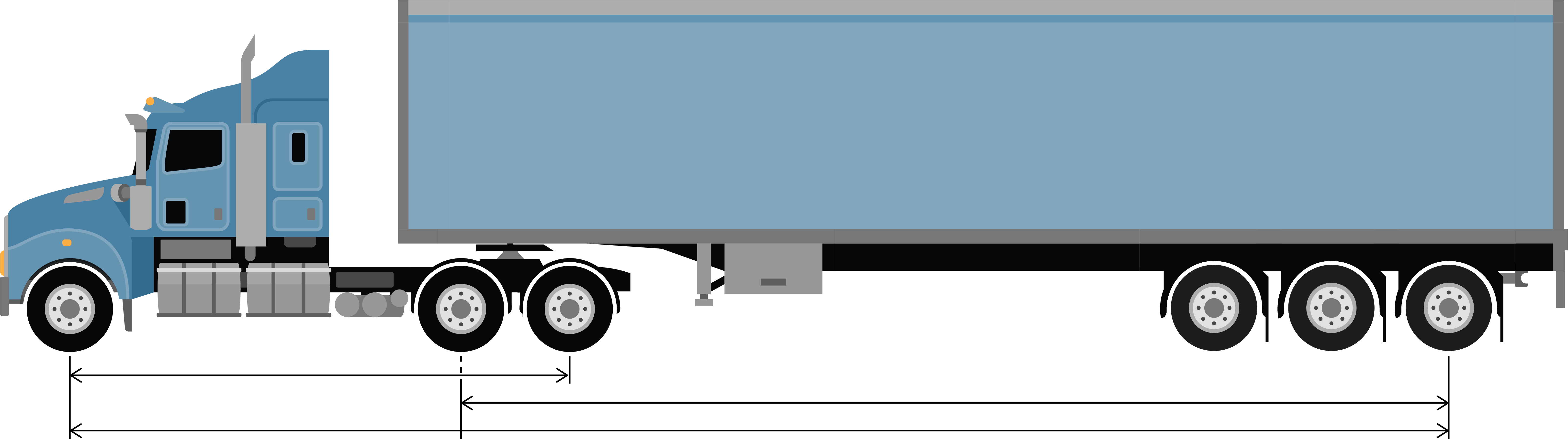 Example of a axle spacings of a heavy vehicle