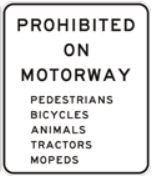 Example of prohibited road sign