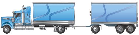 QLD Truck and Dog 31.5m - Image of Single drive truck towing trailer with single and tandem axle groups 