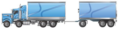 QLD Truck and Dog 31.5m - Image of twinsteer truck towing trailer single and tandem axles