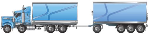 QLD Truck and Dog 31.5m - Image of twinsteer truck towing trailer single and tri axles