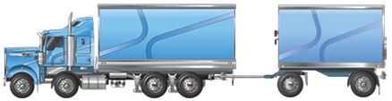 QLD Truck and Dog 31.5m - Image of twinsteer truck towing trailer with two single axles