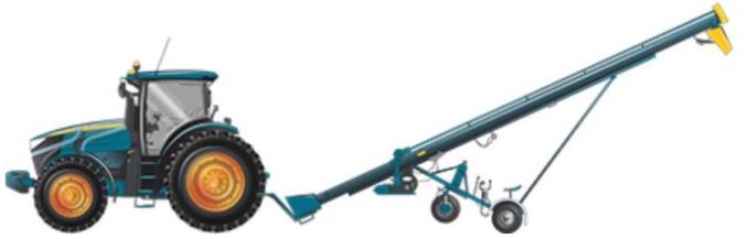 example of a Tractor Towing an Auger