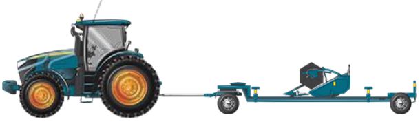 example of a tractor towing a comb trailer 
