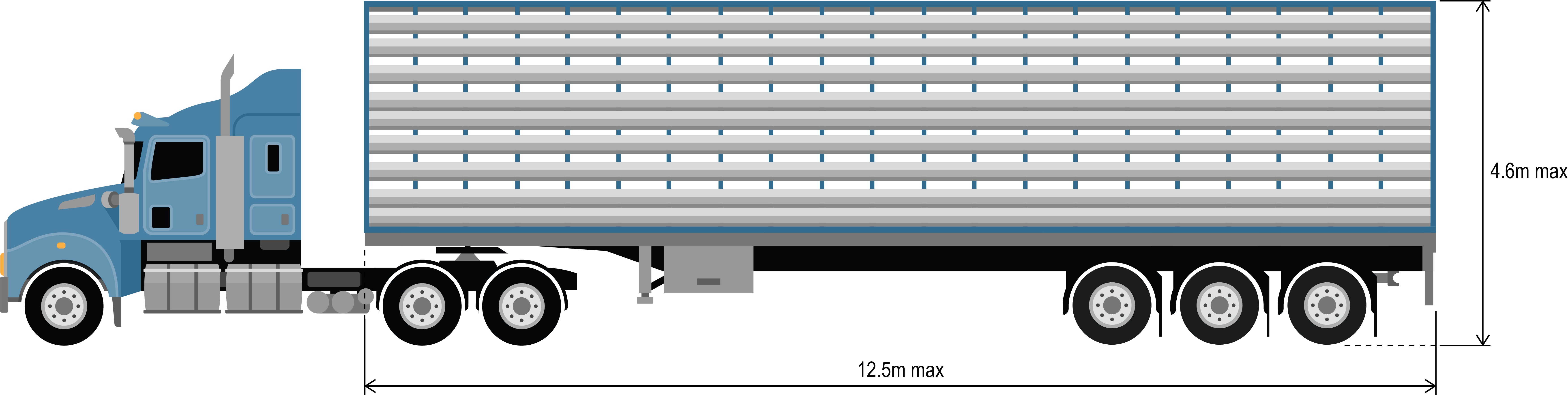 Example of livestock carrier trailer dimensions