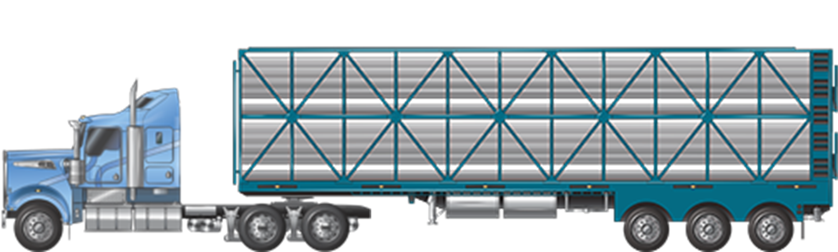 a prime mover and semitrailer combination, used for carrying cattle, pigs, sheep or goats example