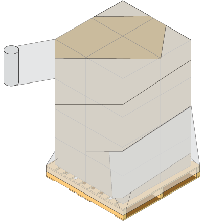 Stretch and shrink wrapping is a plastic film that is wrapped around smaller/individual items.