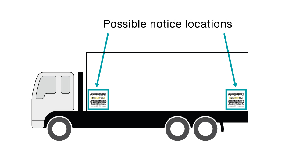 The label/sticker for load rated side curtains is usually on one of the bottom corners of the curtain.