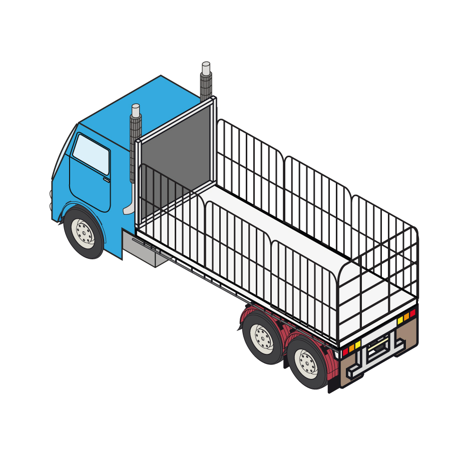 Image of side gates on a truck.