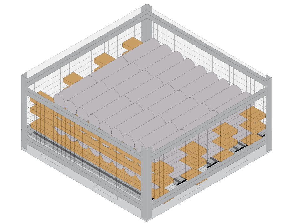 These are sturdy, often custom-built containers used to securely hold and transport items.