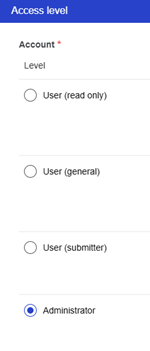 Example of finding your access level in NHVR Go for Administrator