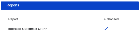 Example of locating the Operator Regulatory Performance Program - Intercept Outcomes Tool (ORRP - IOT) in NHVR Go for Administrator