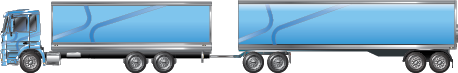 Image is of a 7 axle truck and dog with a longer drawbar so the vehicle reached 23m in length