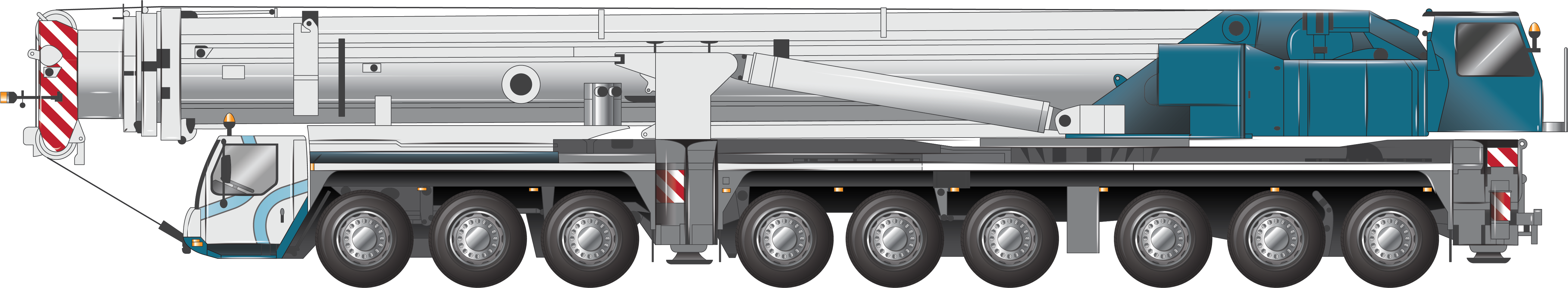 Image of Reference vehicle 3 refers to a 9-axle all-terrain mobile crane