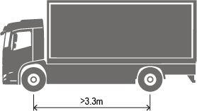 Image of single steer and single drive rigid truck and the axle spacing