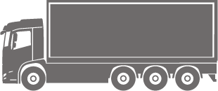 An example of a rigid truck - tri-axle group (dual tyres per axle)