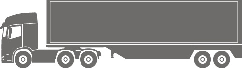 An example of a prime mover towing a trailer with a tandem axle group fitted with 8 tyres