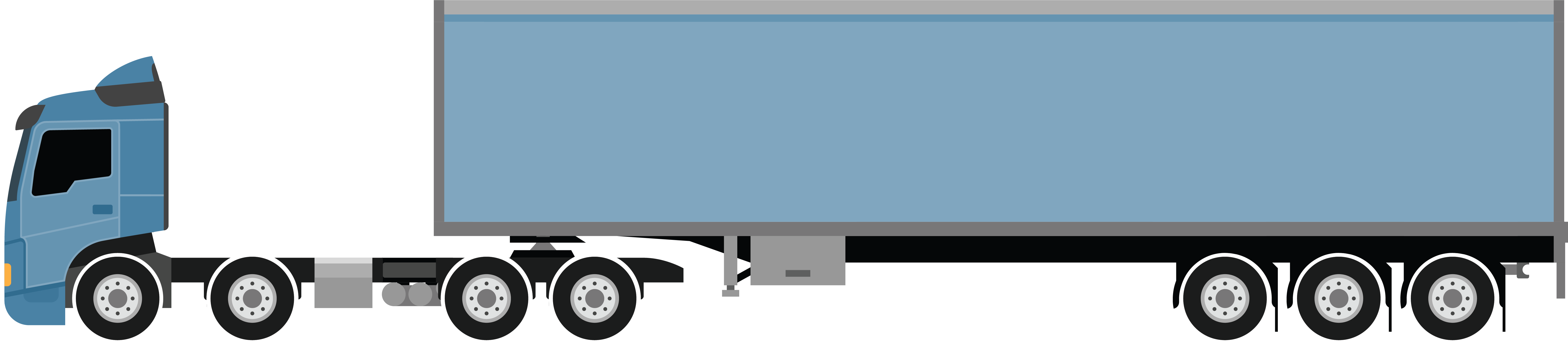 An example of a twinsteer prime mover towing a trailer
