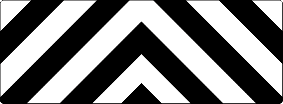 Example of a black and white warning pattern
