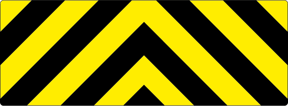 Example of a black and yellow warning pattern