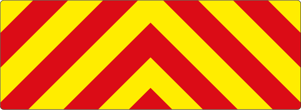 Example of a red and yellow warning pattern